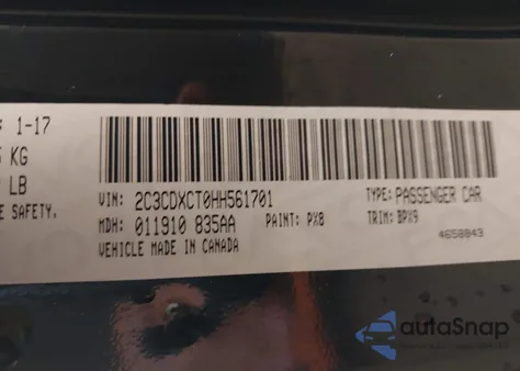 2017 Dodge Charger R/T Rwd из США, поврежденный, VIN 2C3CDXCT0HH561701